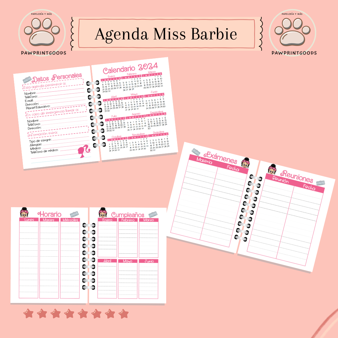 Agenda Miss Barbie 2025