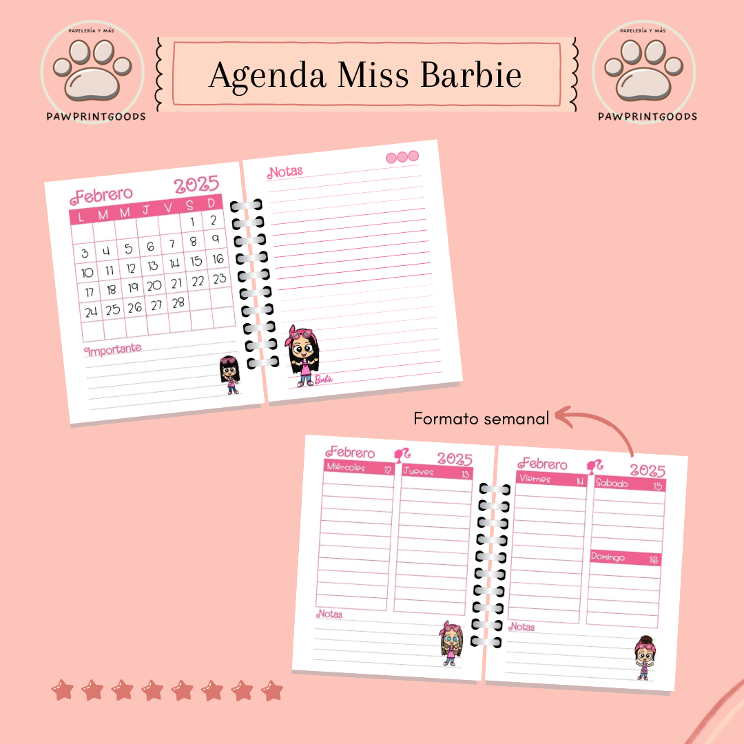 Agenda Miss Barbie 2025