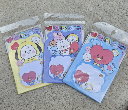 Notas adhesivas y marcapáginas BT21